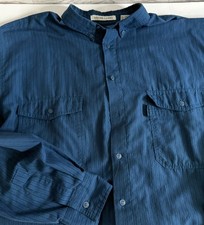 Vintage Levi's Men XL Silver Label Button Up Shirt Striped Blue Dad Classic 80s