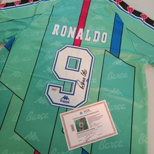 Ronaldo Nazario Signed Autographed Barcelona FC Jersey with COA