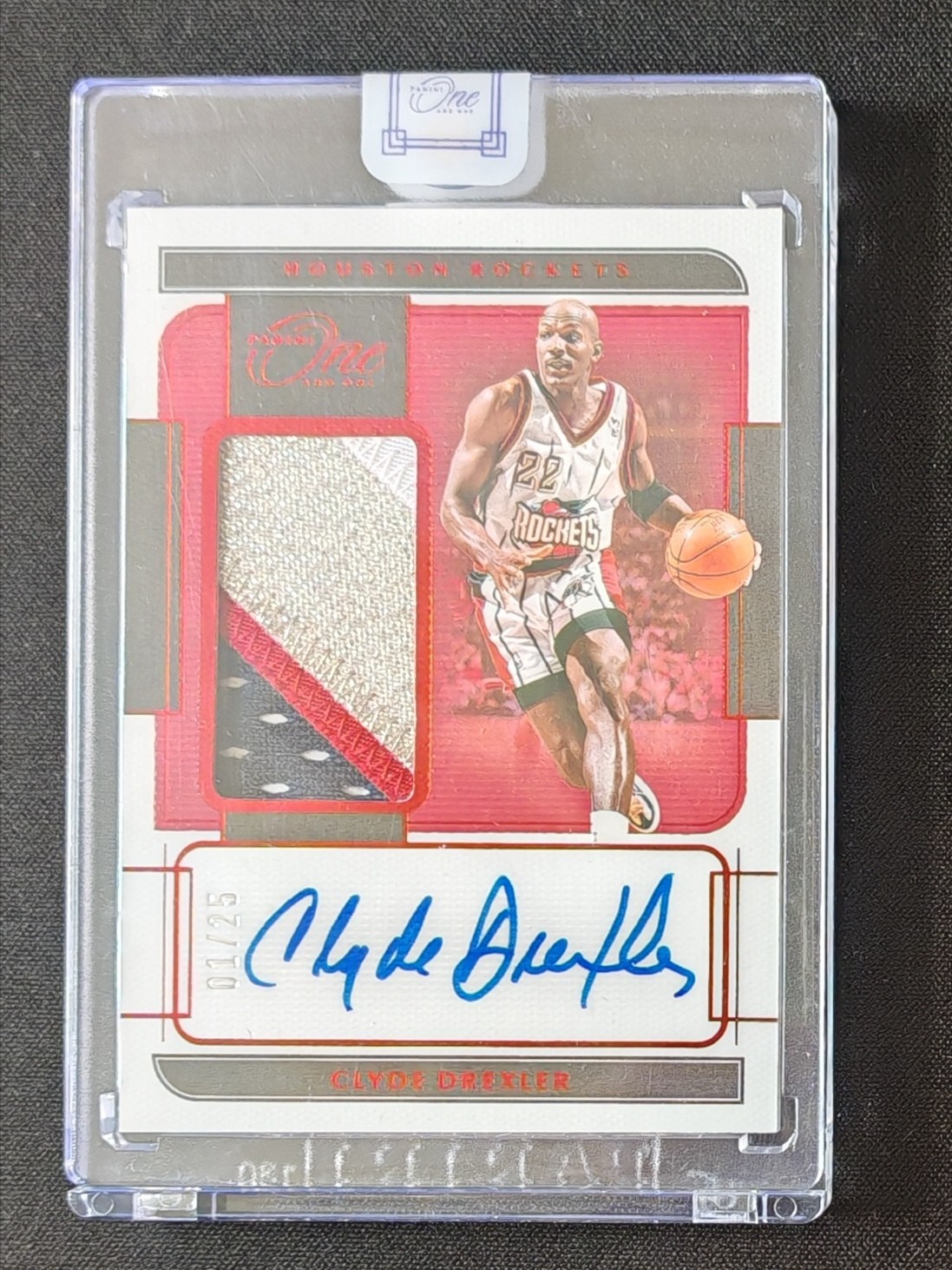 2021-22 Panini One and One Clyde Drexler Game-Worn Patch Auto Autograph 01/25!!