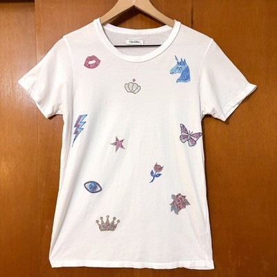 Lauren Moshi Crystal Fantasy Jeweled T-Shirt Size Small