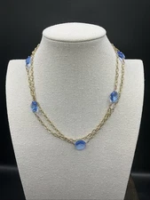 Barse Taja Quartz Crystal Necklace- Royal Blue- Bronze- NWT