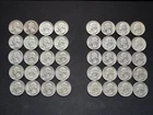 Washington Silver Quarters Various Dates 90% Silver Lot of 40 Coins Circulated