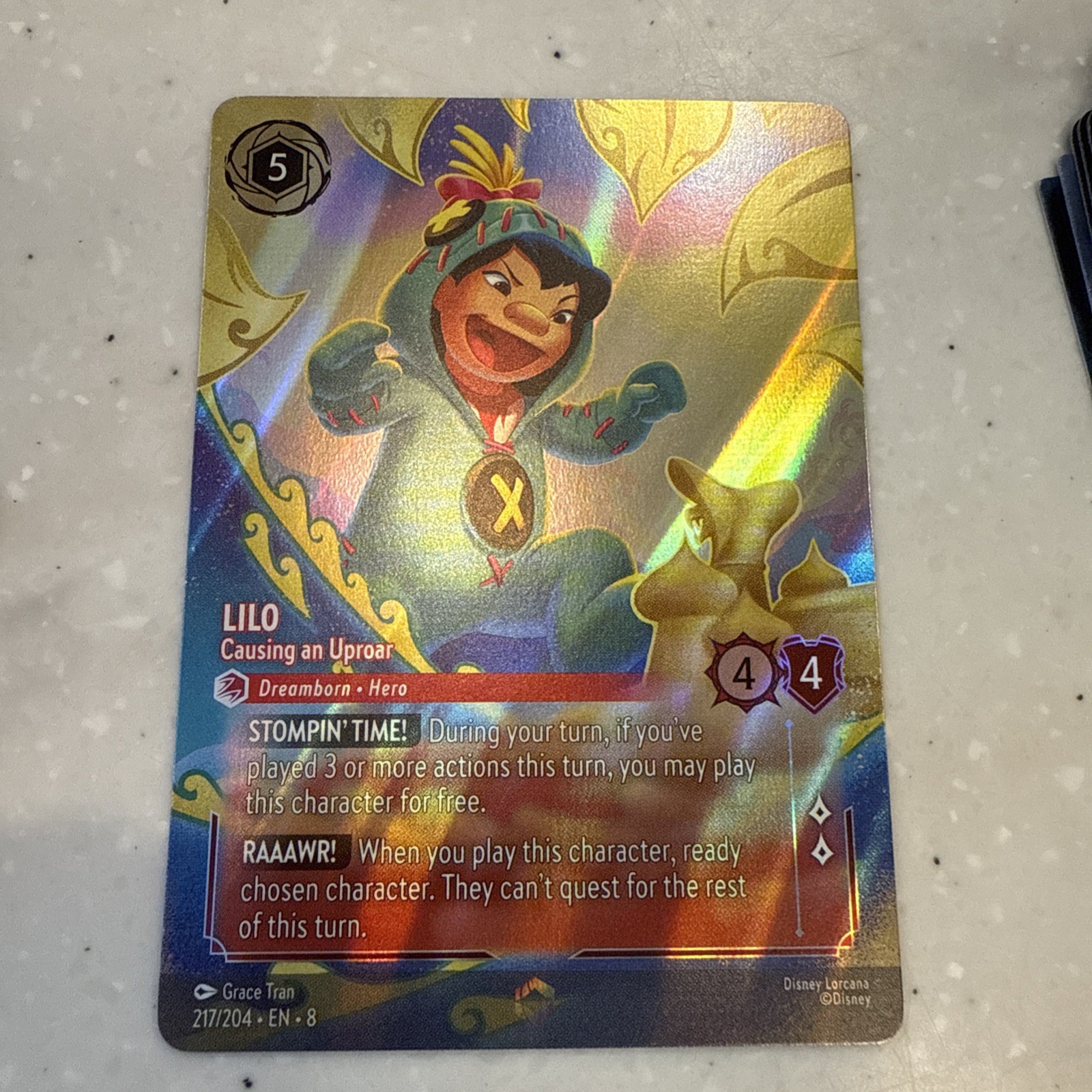 LILO Causing An Uproar 217/204 English Full Art Enchanted Lorcana Reign of Jafar