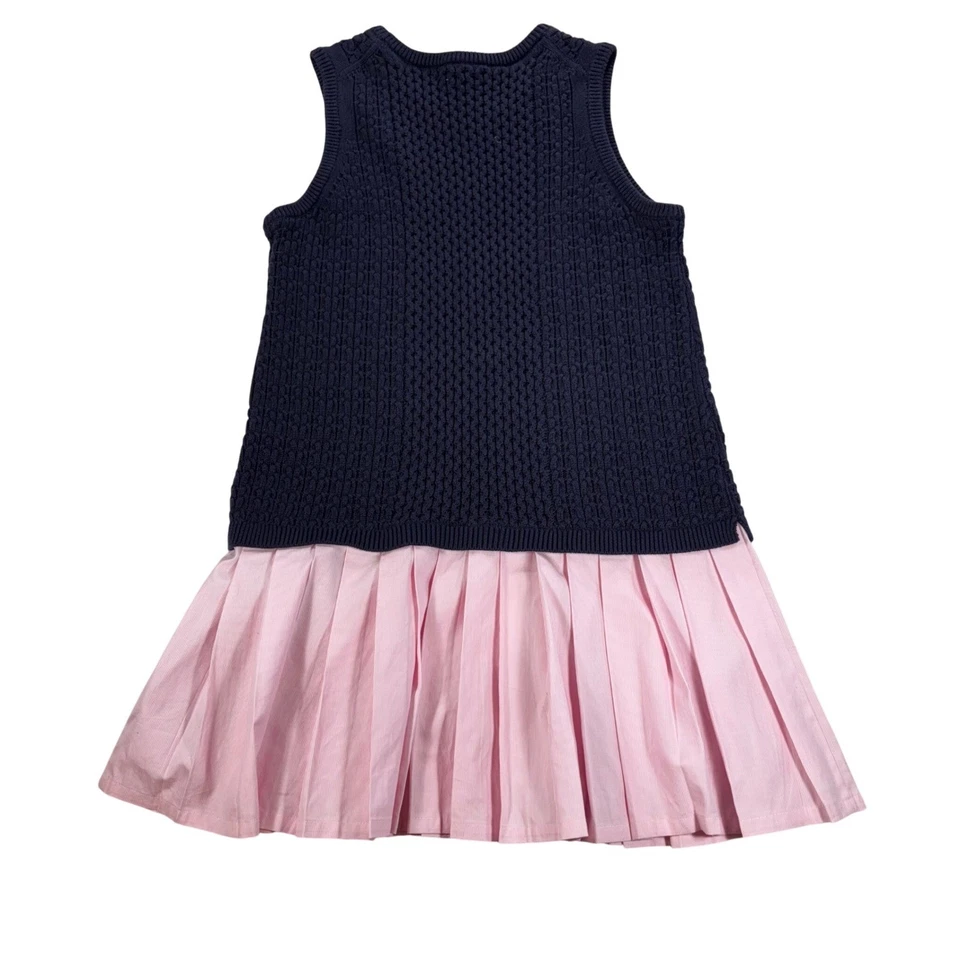 Vestido polar Brooks Brothers para niñas XL sin mangas tejido parte superior plisada parte inferior rosa Foto 2 de 4