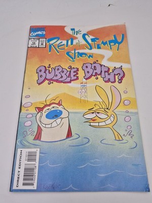 The Ren & Stimpy Show #10 Marvel Comics 1994 ''Bubble Bath?'' M. Kazaleh Cover