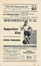 Weymouth v Hereford United (Southern League Cup) 1964/1965