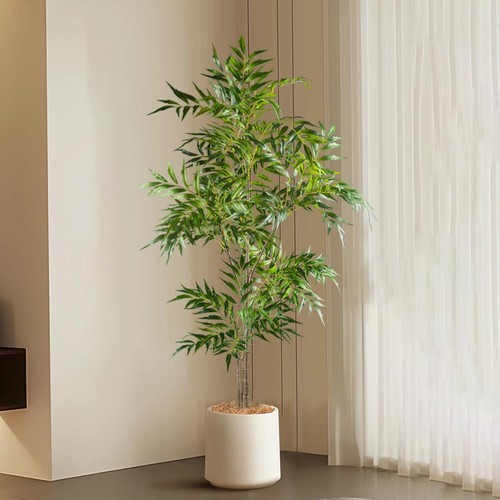 Pianta Artificiale Alta 78-140cm, Palma Real Touch, Finto Bambù Decorazione Casa - Foto 9 di 27