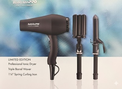 Babyliss Pro Porcelain Ceramic Limited Edition Dryer+Triple Waver+Curling Iron