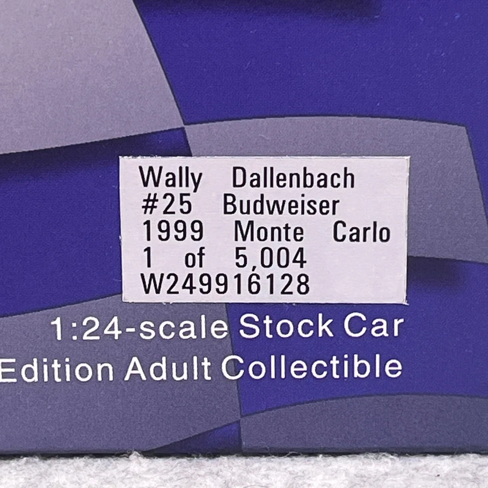 Wally Dallenbach #25 Budweiser 1999 Monte Carlo 1:24 carro fundido ação NASCAR - Imagem 3 de 4