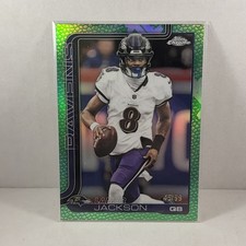 2025 Topps Chrome Football Lamar Jackson Green Refractor /99
