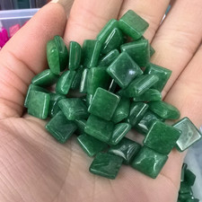 100pcs 8mm Natural Malaysian Jade Stone Square CAB CABOCHON DIY Jewelry Making
