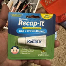 DENTEMP RECAP-IT  CAP AND CROWN REPAIR 1 Gram Over 8+ Repairs