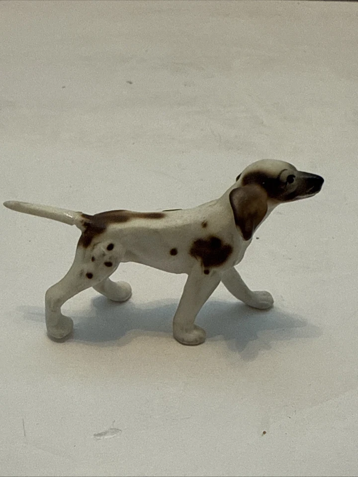 Perros punteros ingleses porcelana hueso miniatura vintage con pegatinas originales Japón Foto 4 de 4
