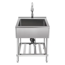 25" Freestanding Hand Wash Sink Commercial Restaurant Stainless Steel