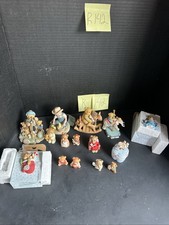 Lot of 15 Cherished Teddies Bear Figurines Enesco Boxes Vintage Resin R142