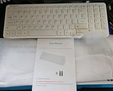 NIB White, Bluetooth Wireless Windows Keyboard 2.4G  Dual Bluetooth 