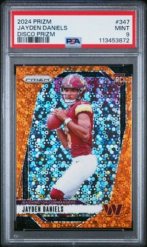 2024 Panini Prizm Jayden Daniels Disco Prizm #347 Rookie RC PSA 9 Mint