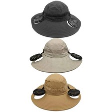 Solar  USB Powered Fan Outdoor Fishing Hat Sunscreen Sun Hat With Dual Fan