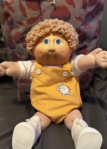 1983 Cabbage Patch Yellow Romper GREEN Signature Birth Certificate Coleco
