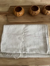 Antique Hungarian Grain Sack - Vintage Grainsack fabric Red/Pink Stripe