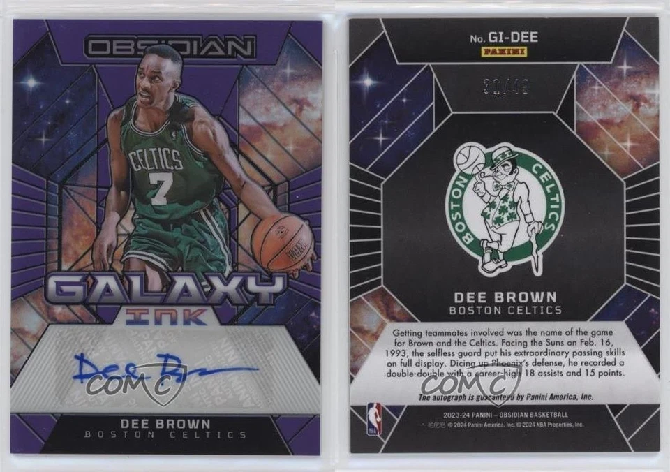 2023 Panini Obsidian Galaxy Ink Electric Etch Purple Flood 31/49 Dee Brown Auto - Image 3 of 3