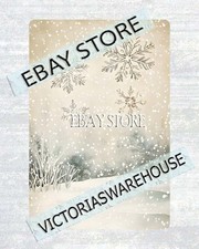 Snowflakes Tin Sign Winter Sky Scene decor shopping