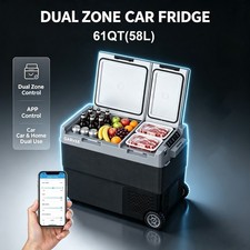 Portable Car Fridge DC 12/24V AC100-240V Compressor Electric Cooler 61QT 58L