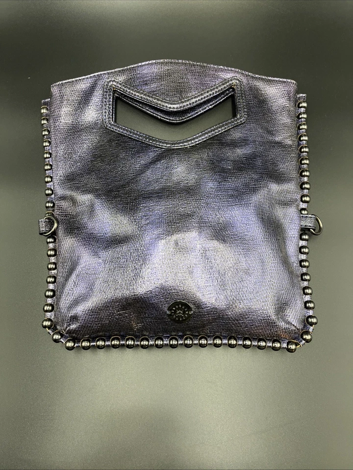 Металлический фиолетовый конверт бисером застежки сумочки, через плечо наплечная сумка - Изображение 3 из 4