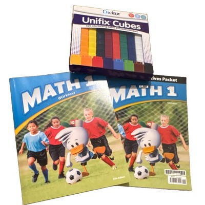 BJU Press MATH 1 Worktext Textbook, Student Manipulative Packet Fifth Edition