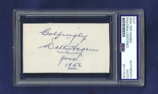 Walter Hagen Autographed 2x3.5 Cut Professional Golf Champion PSA SLABBED