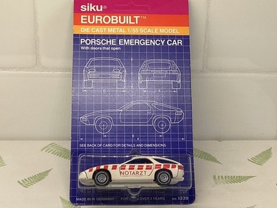 Vintage SIKU #1339 EUROBUILT PORSCHE 928  EMERGENCY CAR. NOS MOC. Unpunched.