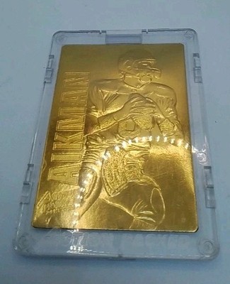 1992 Action Packed 24-Kt. Gold Mint Troy Aikman Football Trading Card 175/500