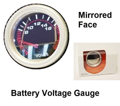 Batterie Spannungsanzeige weißes LED Zifferblatt Drehzahl Öltemperatur Spiegelfläche 52 mm Zähler