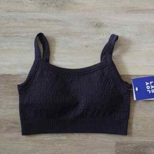 NWT JoyLab Women's Seamless Padded Sports Bra Black Size S