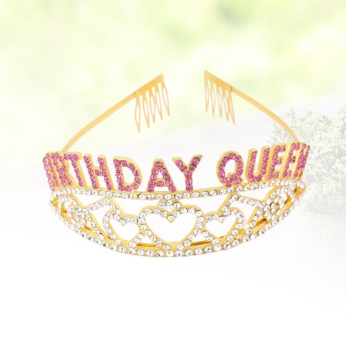 CIEHER Kleine Tiara Kuchen Topper Für Mädchen – Goldene Krone Mit Strass, 11 Cm Durchmesser, Inkl. Clips