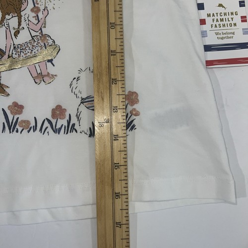 Tommy Bahama Girls Size 7 Tank Top ‘Girls On Swing With Dog’ Sleeveless NWT - Picture 3 of 7