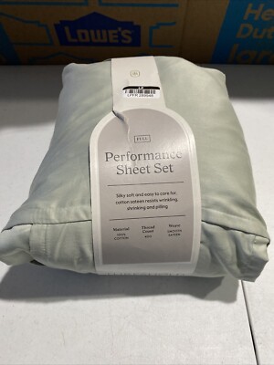 Threshold 400 Thread Count Cotton Sateen 4-Piece Sheet Set Luxurious Full Green