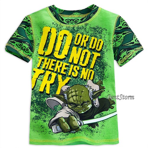 STAR WARS Jedi YODA PJ Pals Short Set Pajamas for Boys 2 PC Disney STORE SZ 4-7 - Picture 2 of 3