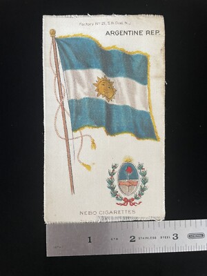 Argentina Flag Coat of Arms Argentine Republic Tobacco Silk Nebo Cigarettes  1911