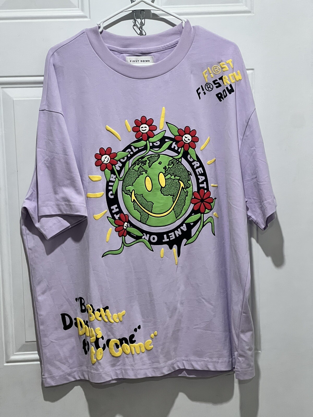 Maglietta stampa Earth Puff PRIMA FILA NUOVA CON ETICHETTE taglie XL