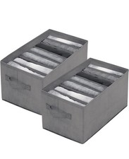 2PCS Jeans Storage Box Compartment Foldable Drawer Wardrobe Clothes Organizer