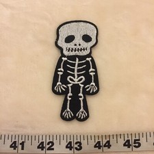 Skeleton Full Body Iron On Patch Cute White Black Ghost New