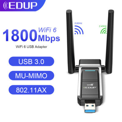 1800Mbps USB Wi-fi Dongle 802.11ax Wireless USB 3.0 Fast WIFI6 Dual Channel