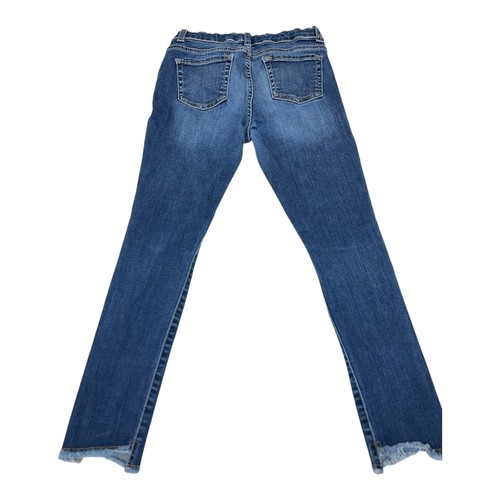 The Children's Place Distressed Hem Jeans Ripped Knee Dark Wash Girls Size 12 - Picture 5 of 6