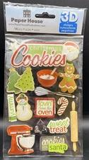 Paper House 3D Scrapbook Stickers 10pc ~ (Cookies,Baking Supplies & more) NEW