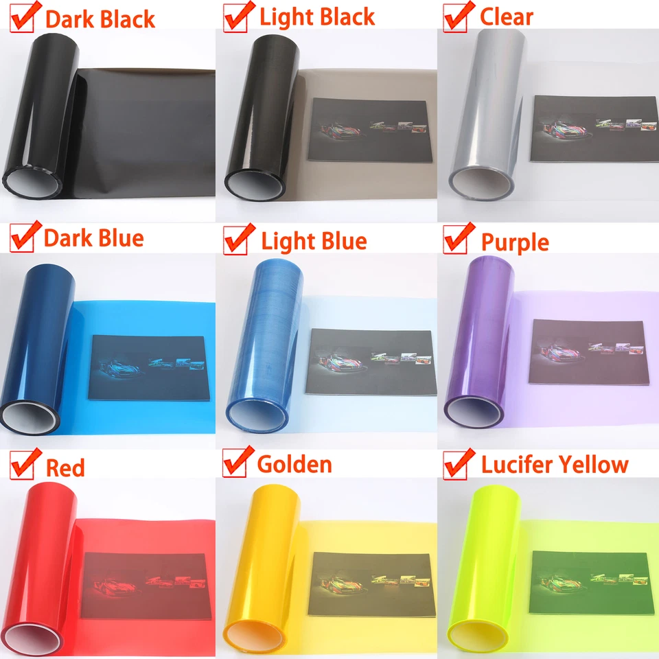 Cubierta Autoadhesiva De Vinilo Para Faros Delanteros Y Traseros Del Carro color Foto 4 de 4