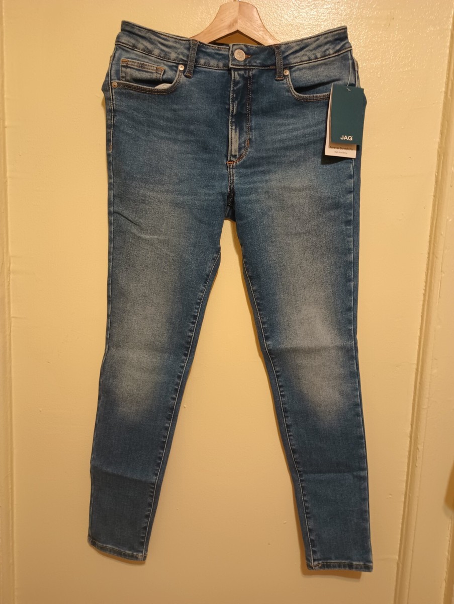 JAG Women's Forever Stretch High Rise Skinny Pull-On Jeans – Super Flexible Denim That Adapts To Your Shape