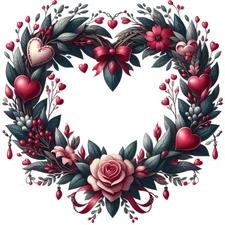 30 Custom Valentine Rose Wreath Personalized Address Labels