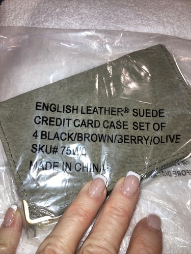 English Leather Suede ID and Credit Card Zip Wallet Lot Of 4 Brand New Gift! - Picture 10 of 10