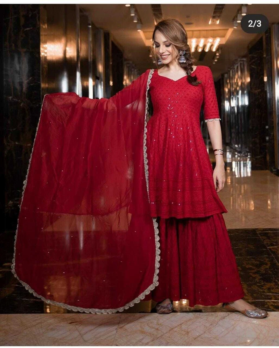 Red dress sale salwar kameez